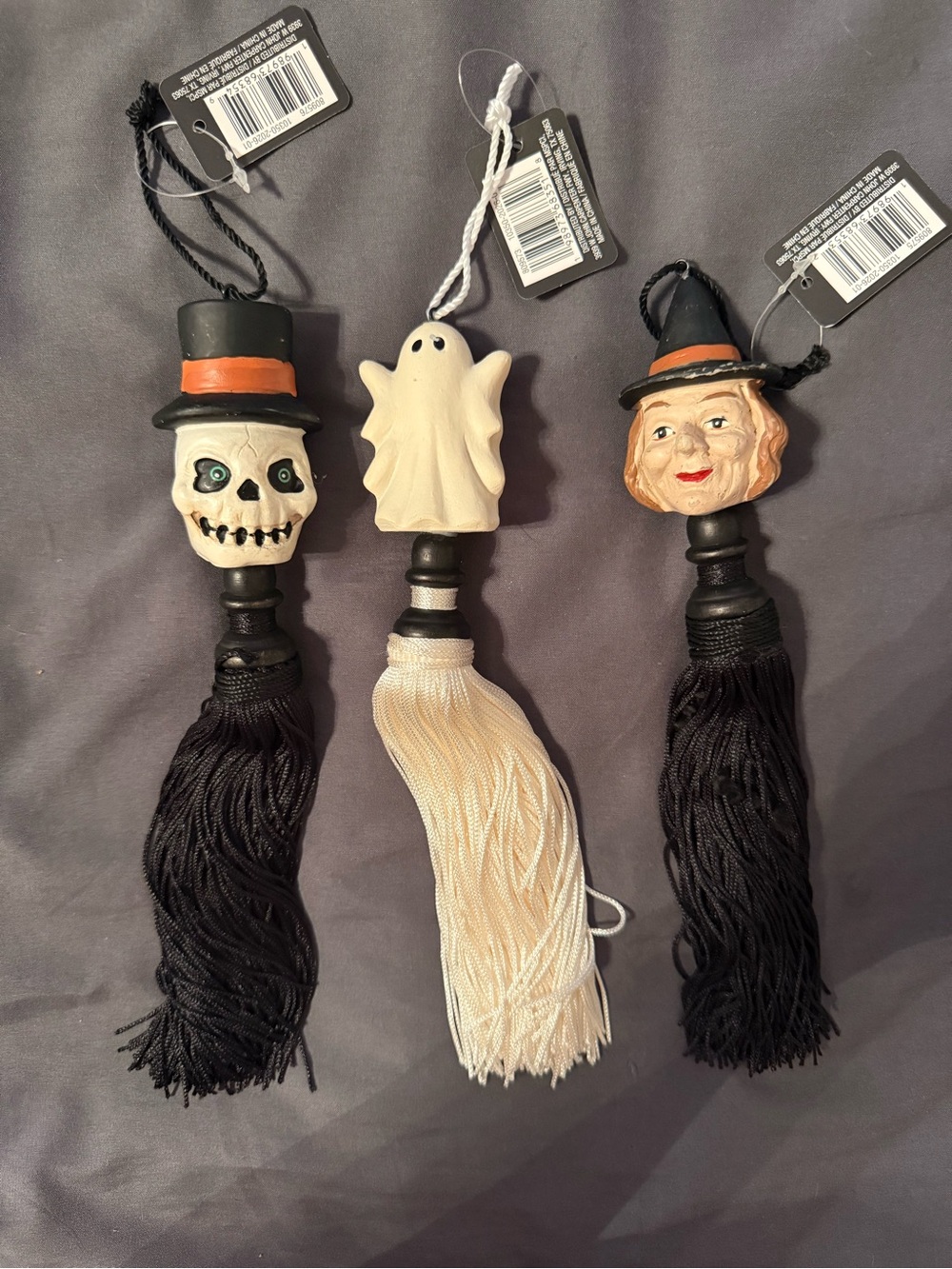 Ashland Vintage Spirits Halloween Tassel Ornaments Witch Ghost Skull